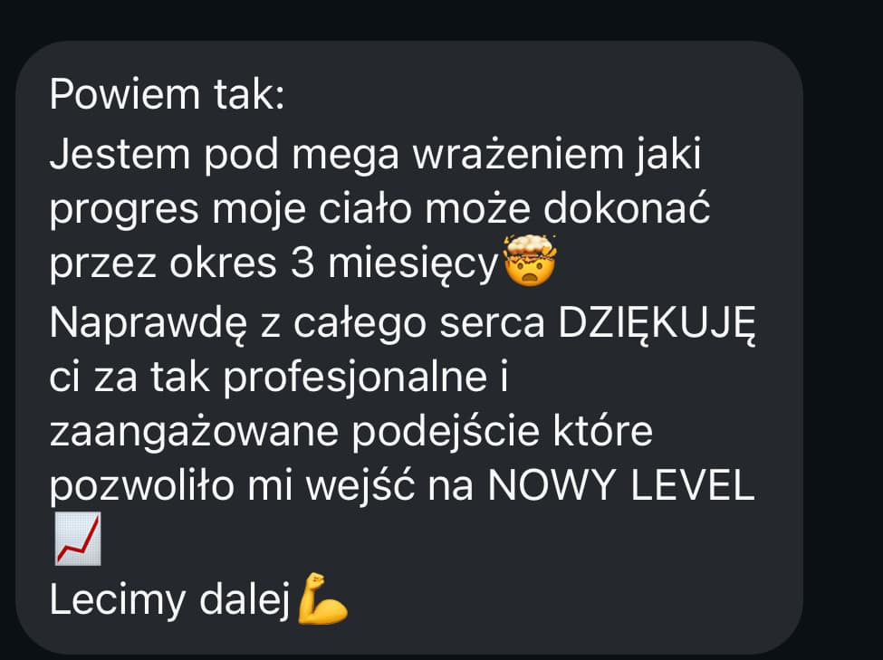 Opinia klienta - niesamowity progres w 3 miesiące