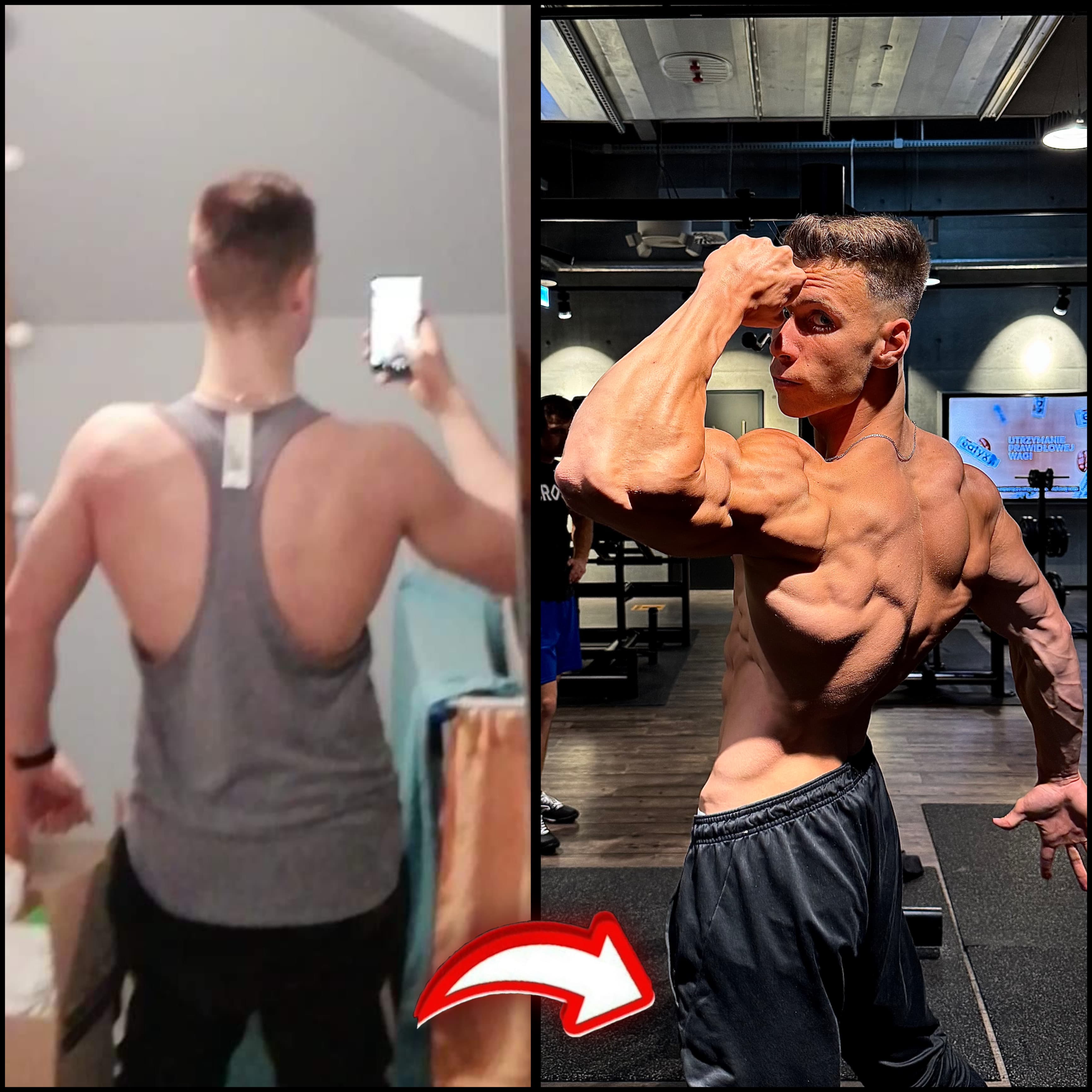 Transformacja klienta - budowa masy mięśniowej pleców i ramion